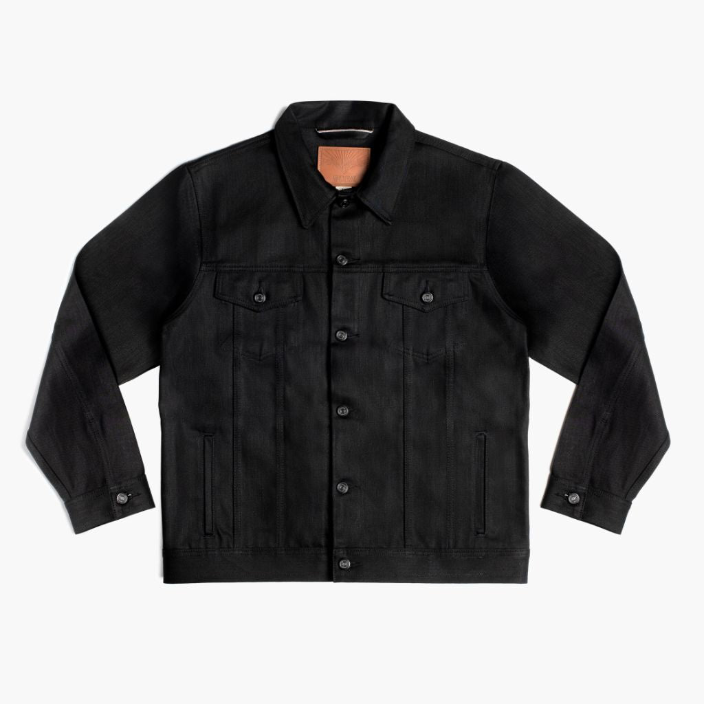 Selvedge Denim Trucker Jacket | Black - Image 4